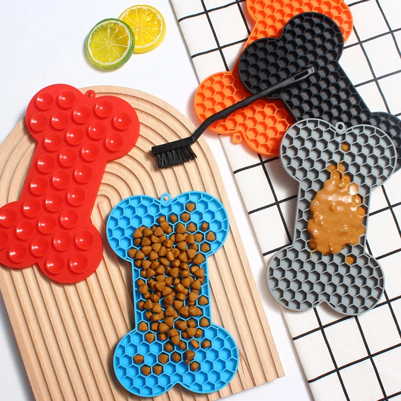 Bone-Shaped Silicone Licking Pad